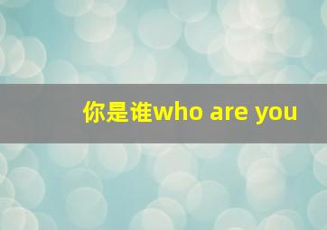 你是谁who are you